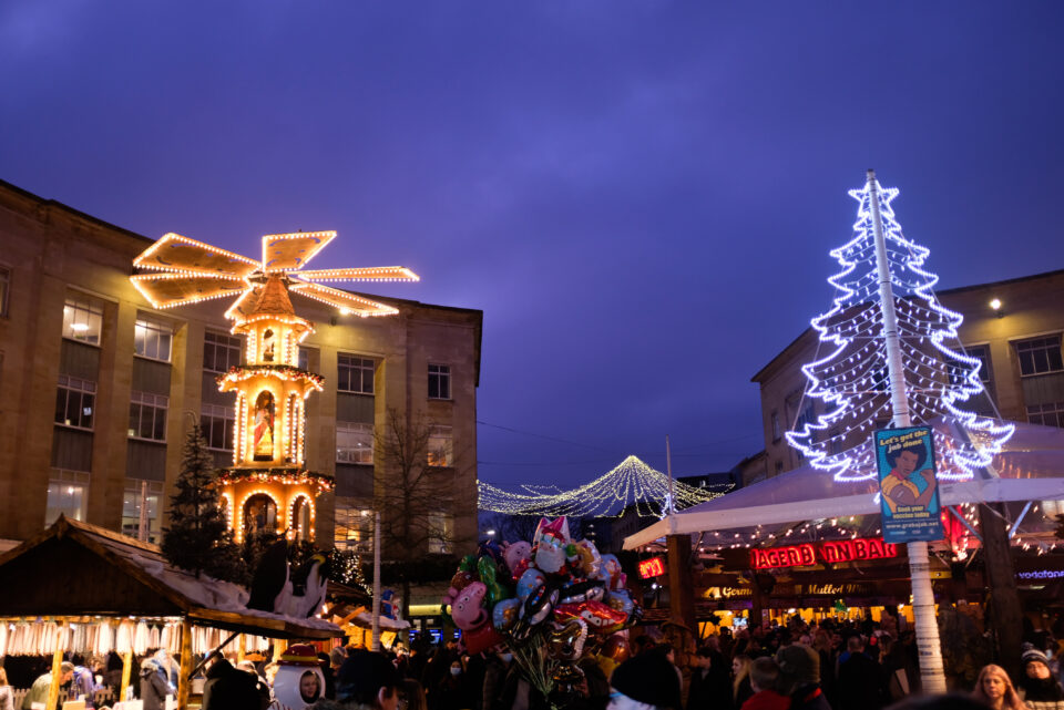 German Christmas Market in Broadmead in the heart of Bristol.